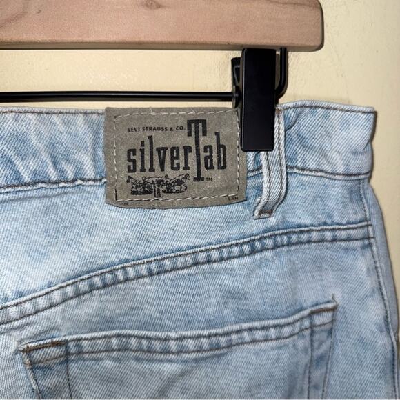 VINTAGE LEVIS Silver Tab Grunge distressed high rise dad jeans 34x30 - Picture 2 of 6